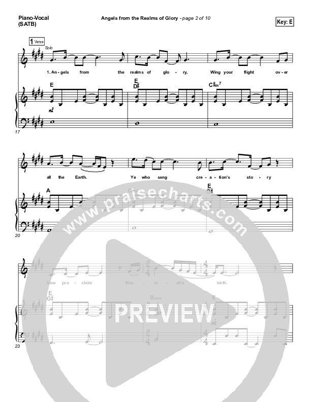 Angels From The Realms Of Glory Piano/Vocal (Steven Curtis Chapman)