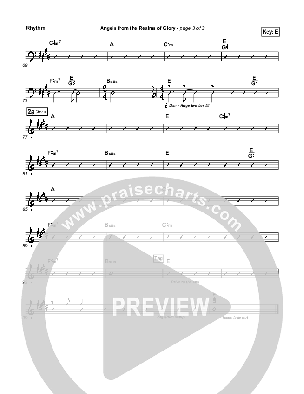 Angels From The Realms Of Glory Rhythm Chart (Steven Curtis Chapman)