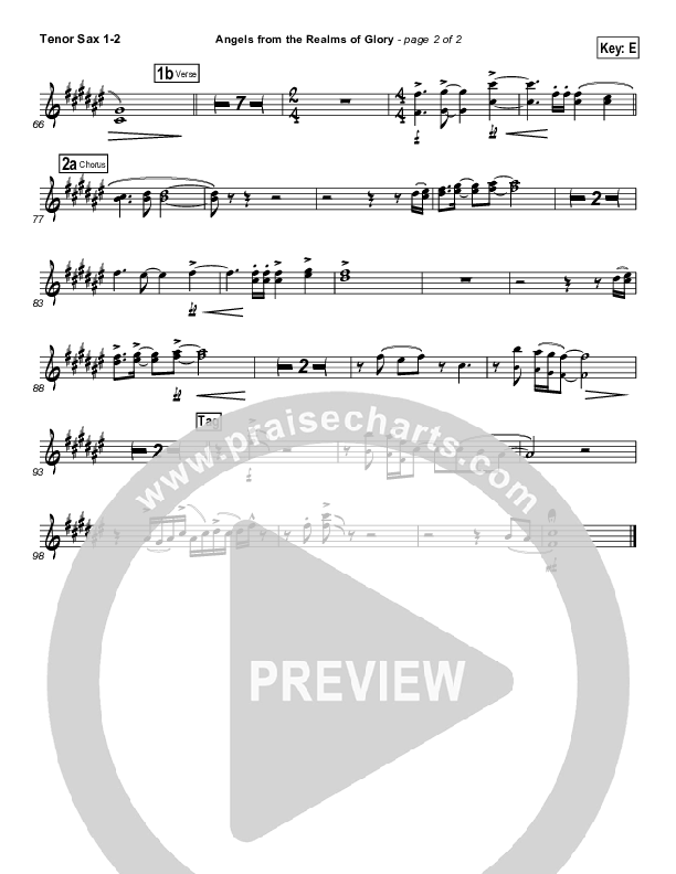 Angels From The Realms Of Glory Tenor Sax 1/2 (Steven Curtis Chapman)