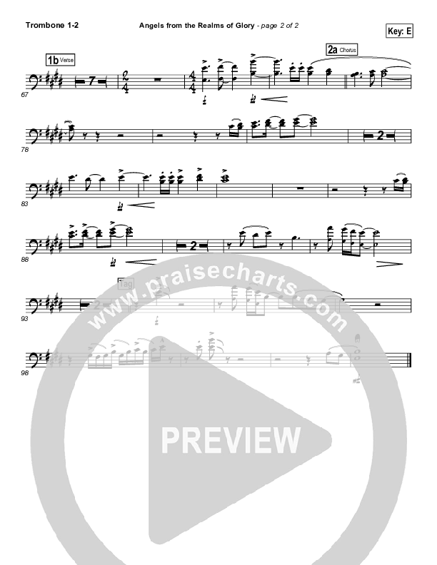 Angels From The Realms Of Glory Trombone 1/2 (Steven Curtis Chapman)