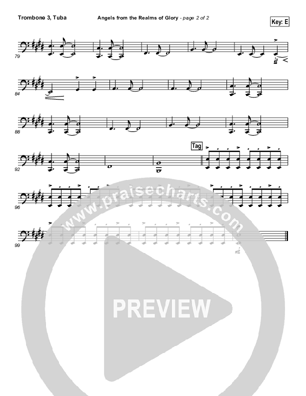 Angels From The Realms Of Glory Trombone 3/Tuba (Steven Curtis Chapman)