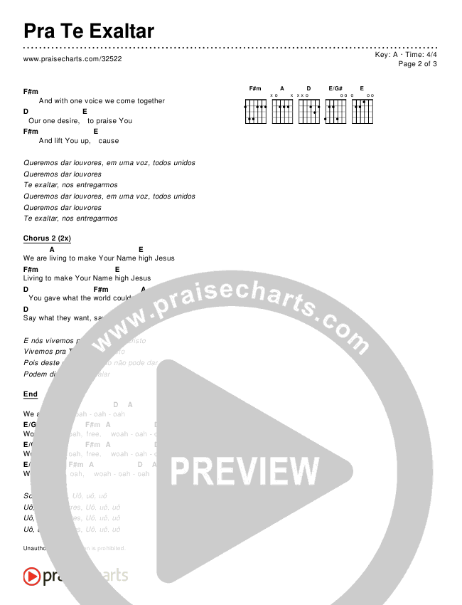 Pra Te Exaltar Chords & Lyrics ()