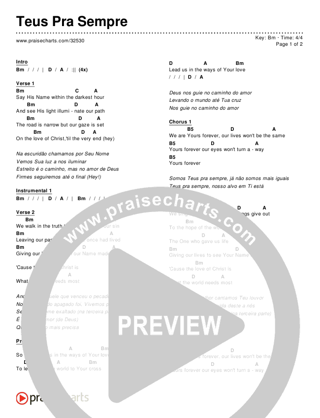 Teus Pra Sempre Chords & Lyrics ()