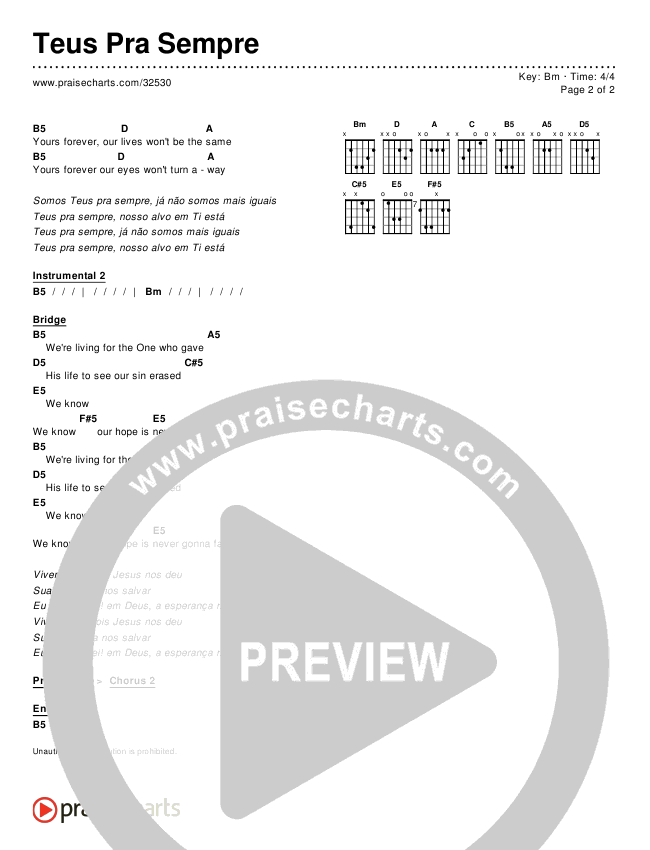 Teus Pra Sempre Chords & Lyrics ()