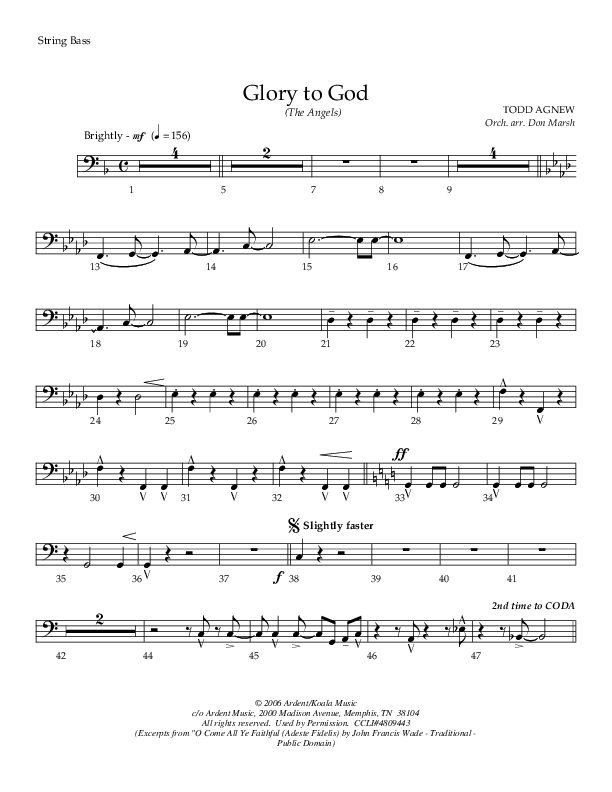 Glory To God (The Angels) Double Bass (Todd Agnew)