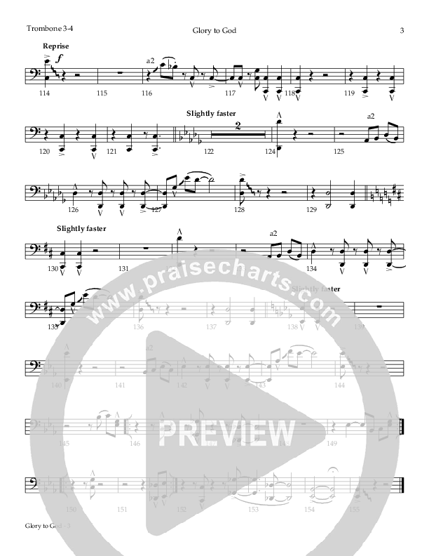 Glory To God (The Angels) Trombone 3 (Todd Agnew)