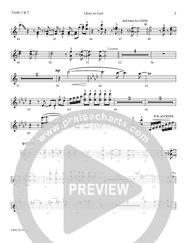 Glory To God (The Angels) Violin 1/2 (Todd Agnew)