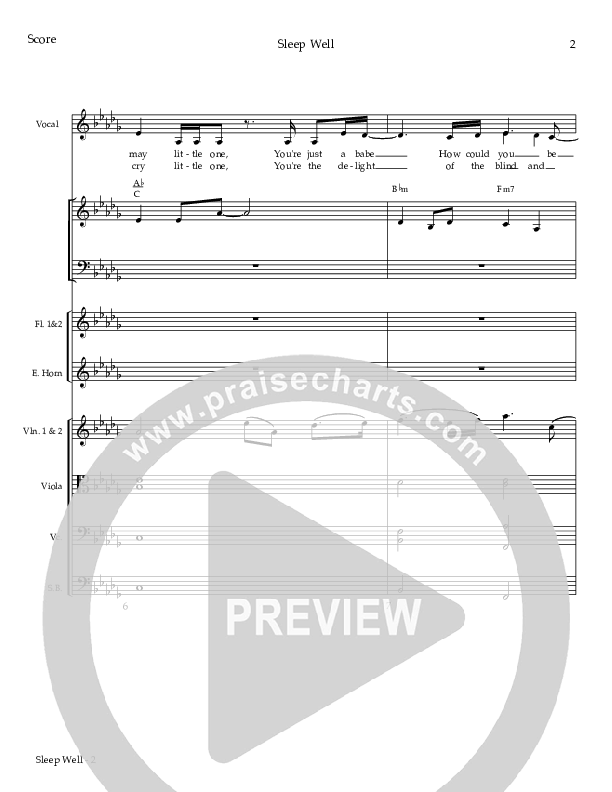 Sleep Well (Elizabeth's Lullaby) Conductor's Score (Todd Agnew)