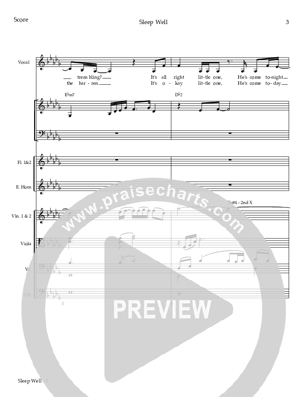 Sleep Well (Elizabeth's Lullaby) Conductor's Score (Todd Agnew)