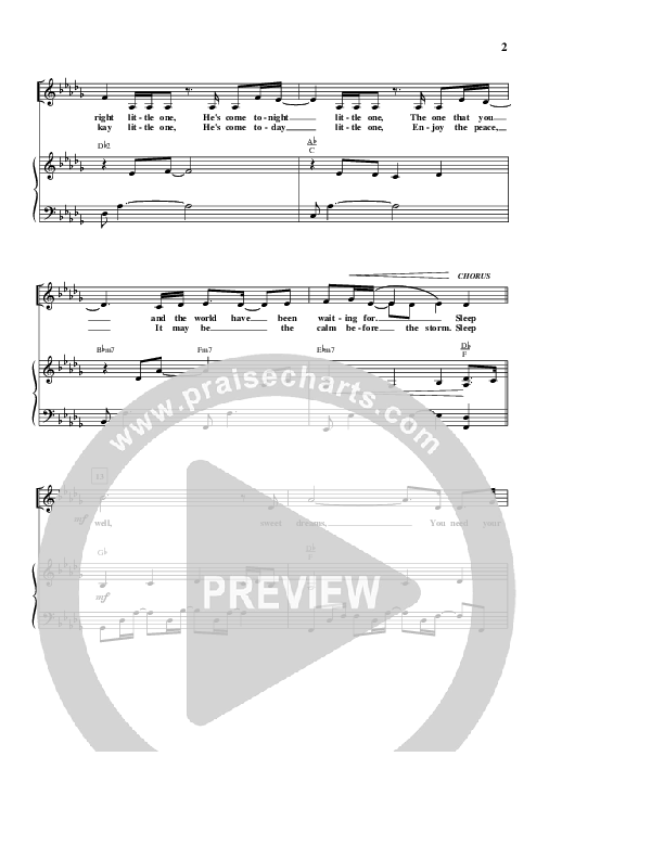 Sleep Well (Elizabeth's Lullaby) Piano/Vocal (Todd Agnew)