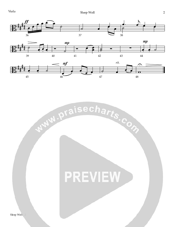 Sleep Well (Elizabeth's Lullaby) Viola (Todd Agnew)