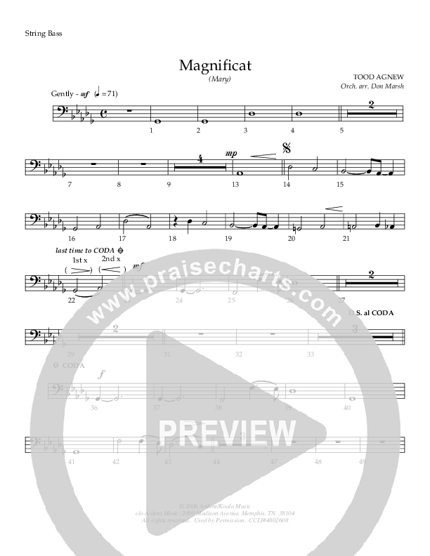 Magnificat (Mary) Bass Guitar (Todd Agnew)