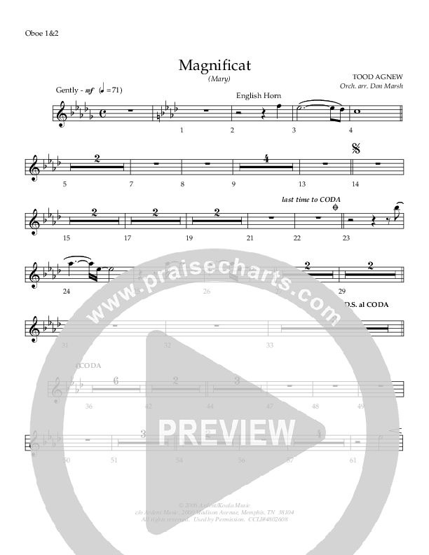 Magnificat (Mary) Oboe (Todd Agnew)