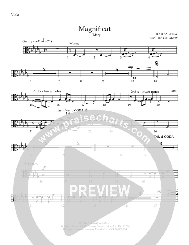 Magnificat (Mary) Viola (Todd Agnew)