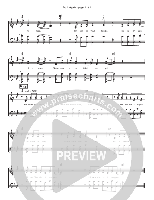 Do It Again (Simplified) Hymn Sheet ()