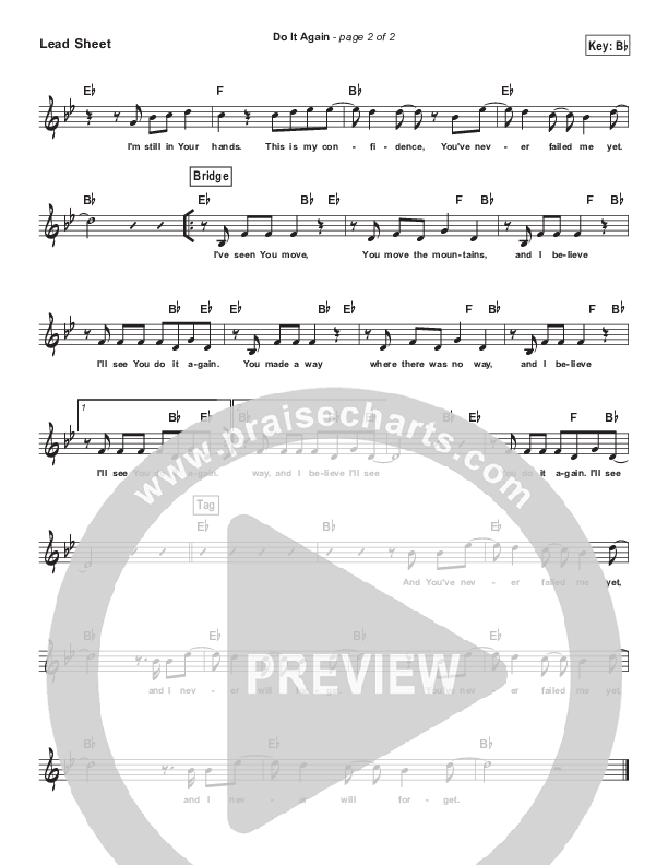 Do It Again (Simplified) Lead Sheet ()