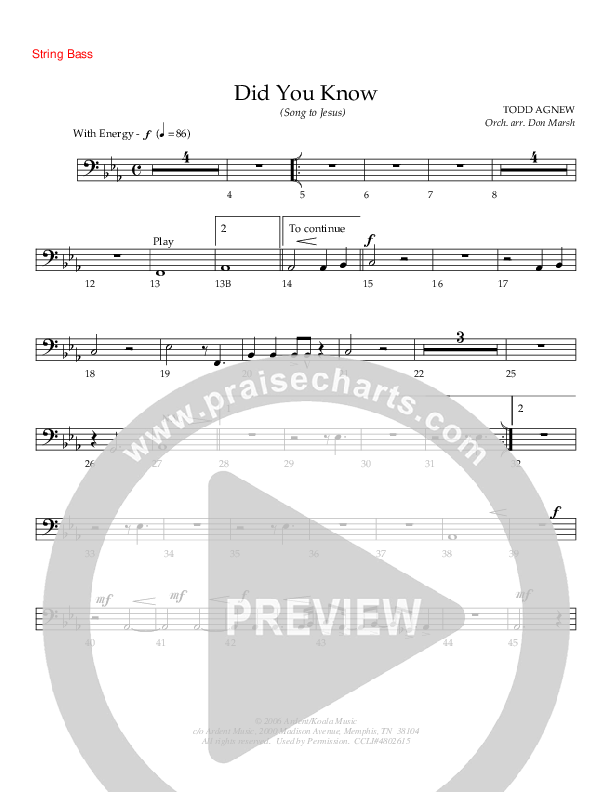 Did You Know  Double Bass (Todd Agnew)