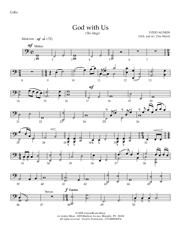 God With Us (The Magi) Cello (Todd Agnew)