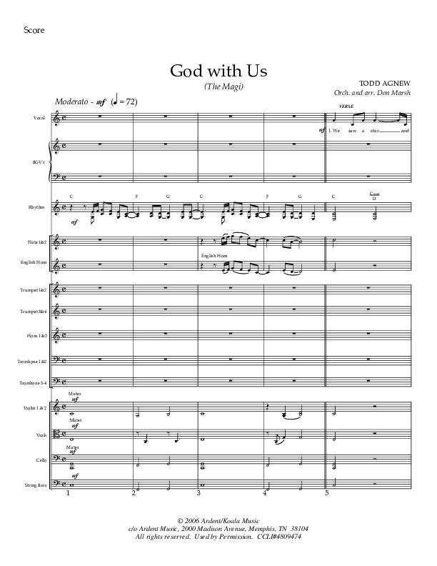 God With Us (The Magi) Conductor's Score (Todd Agnew)