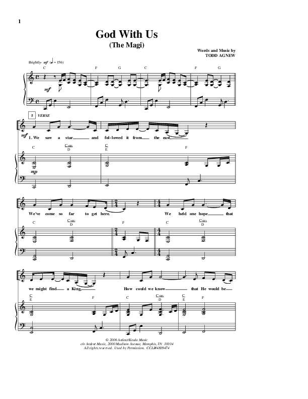 God With Us (The Magi) Piano/Vocal (Todd Agnew)