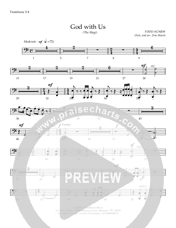 God With Us (The Magi) Trombone 3/4 (Todd Agnew)