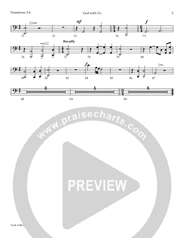God With Us (The Magi) Trombone 3/4 (Todd Agnew)