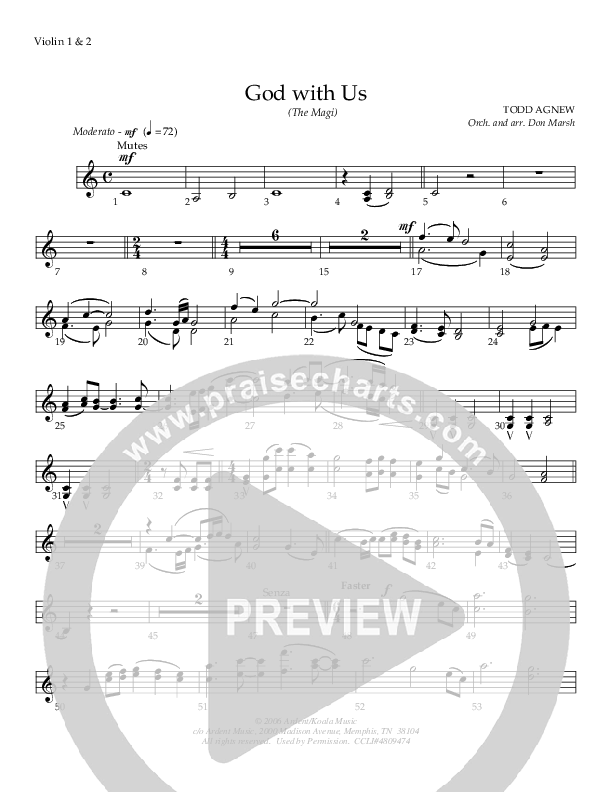 God With Us (The Magi) Violin 1/2 (Todd Agnew)