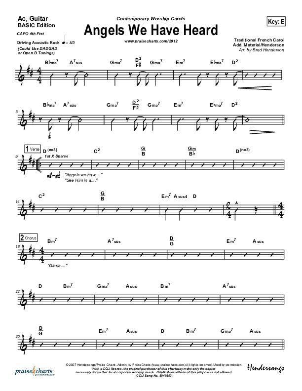 Angels We Have Heard On High Acoustic Guitar (Dennis Jernigan)