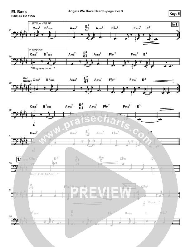 Angels We Have Heard On High Bass Guitar (Dennis Jernigan)