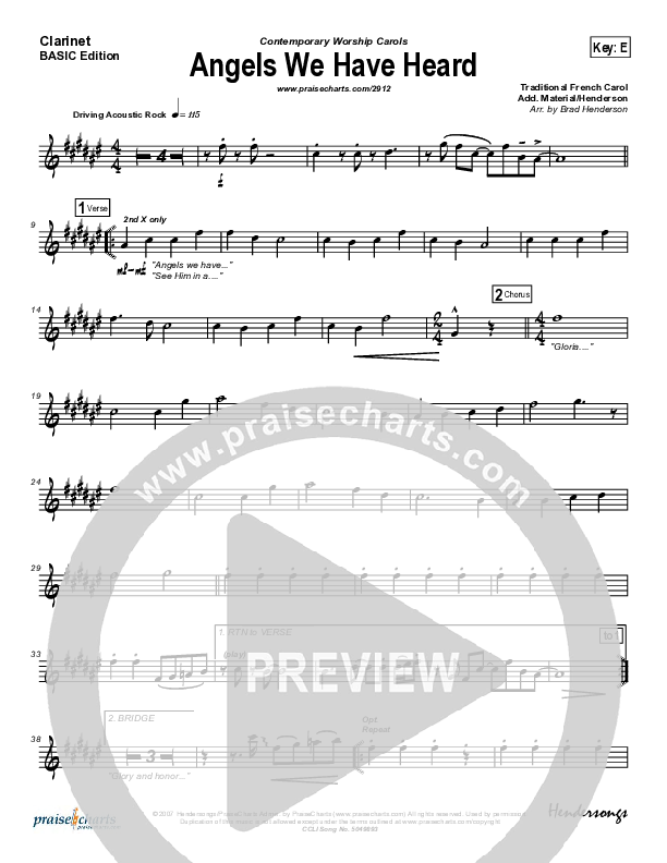 Angels We Have Heard On High Clarinet (Dennis Jernigan)