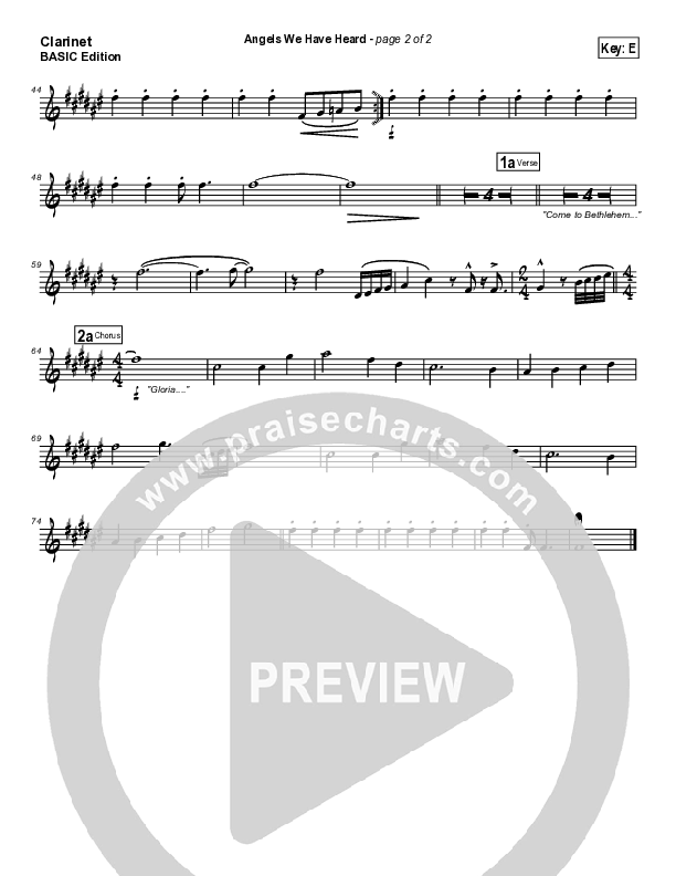 Angels We Have Heard On High Clarinet (Dennis Jernigan)