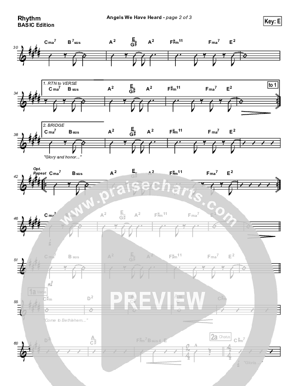 Angels We Have Heard On High Rhythm Chart (Dennis Jernigan)