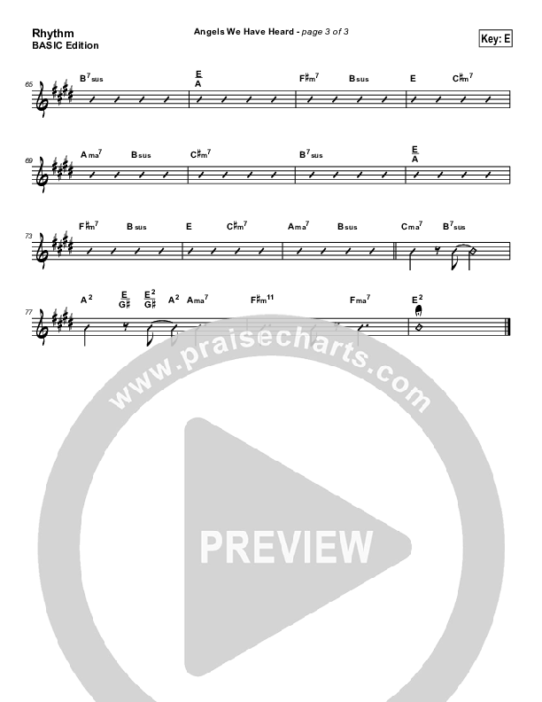 Angels We Have Heard On High Rhythm Chart (Dennis Jernigan)