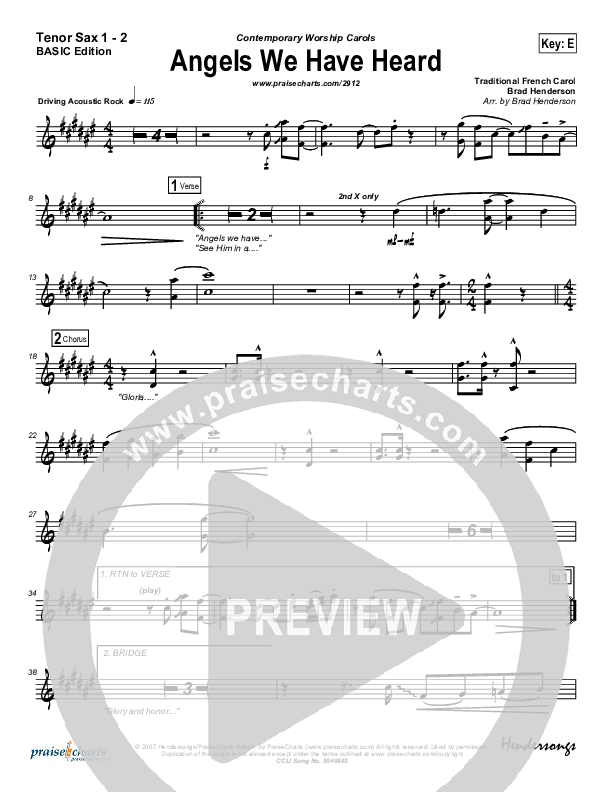 Angels We Have Heard On High Tenor Sax 1/2 (Dennis Jernigan)