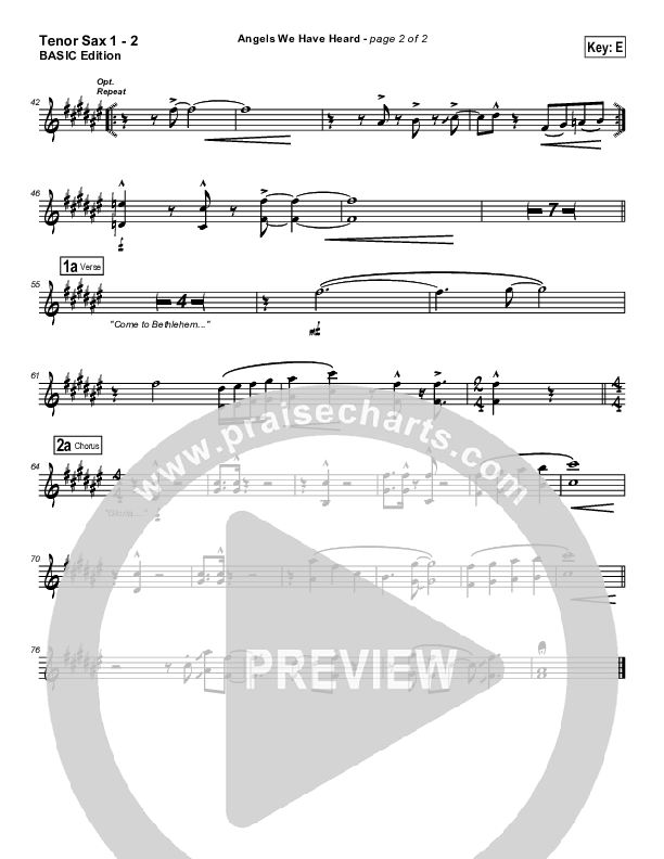 Angels We Have Heard On High Tenor Sax 1/2 (Dennis Jernigan)