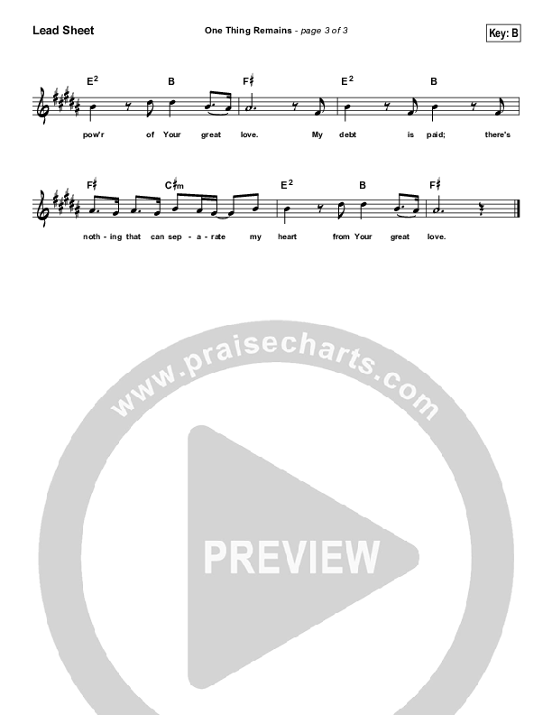 One Thing Remains (Simplified) Lead Sheet (Kristian Stanfill / Passion)