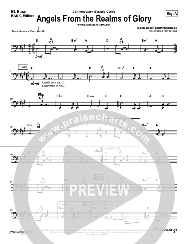 Angels From The Realms Of Glory Bass Guitar (Dennis Jernigan)