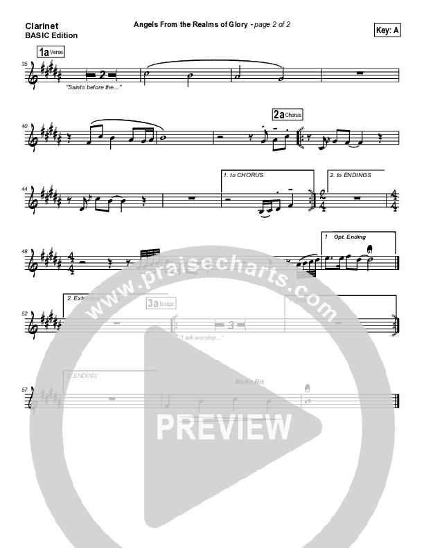 Angels From The Realms Of Glory Clarinet (Dennis Jernigan)