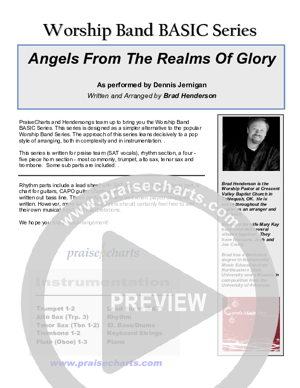 Angels From The Realms Of Glory Cover Sheet (Dennis Jernigan)