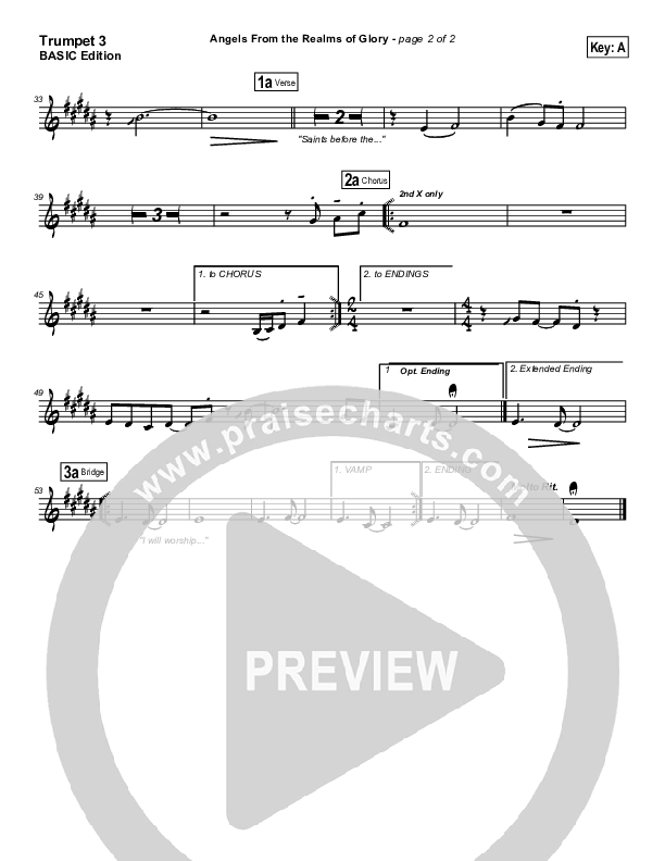 Angels From The Realms Of Glory Trumpet 3 (Dennis Jernigan)