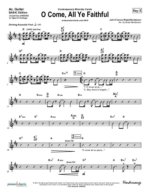 O Come All Ye Faithful Acoustic Guitar (Dennis Jernigan)