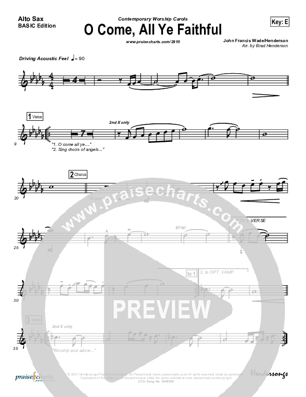 O Come All Ye Faithful Alto Sax (Dennis Jernigan)