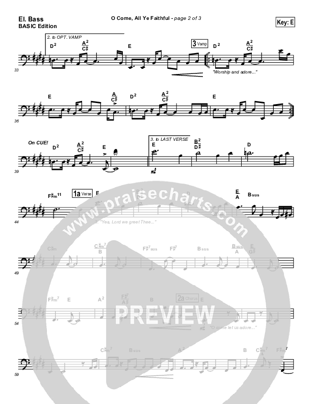 O Come All Ye Faithful Bass Guitar (Dennis Jernigan)