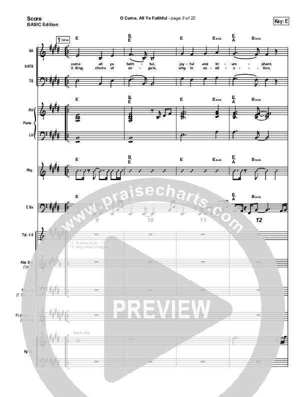 O Come All Ye Faithful Conductor's Score (Dennis Jernigan)