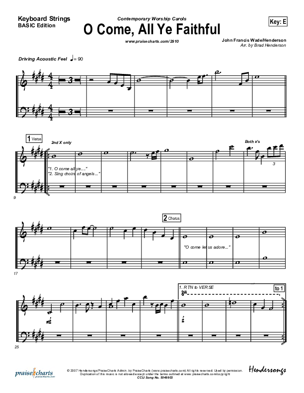 O Come All Ye Faithful Synth Strings (Dennis Jernigan)