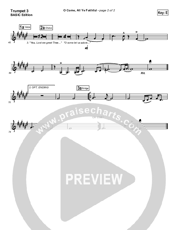 O Come All Ye Faithful Trumpet 3 (Dennis Jernigan)