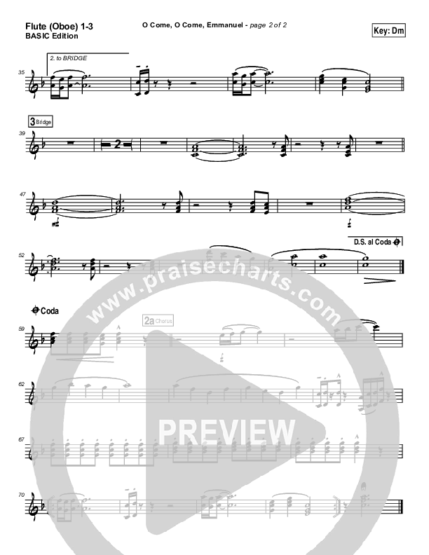 O Come O Come Emmanuel Flute/Oboe 1/2/3 (Dennis Jernigan)