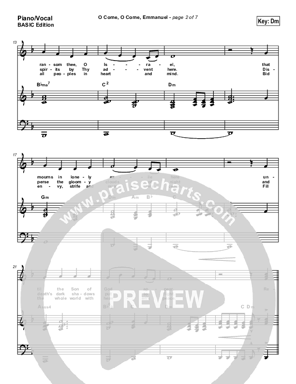 O Come O Come Emmanuel Piano/Vocal (Dennis Jernigan)
