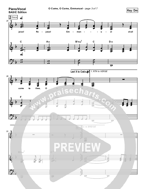 O Come O Come Emmanuel Piano/Vocal (Dennis Jernigan)