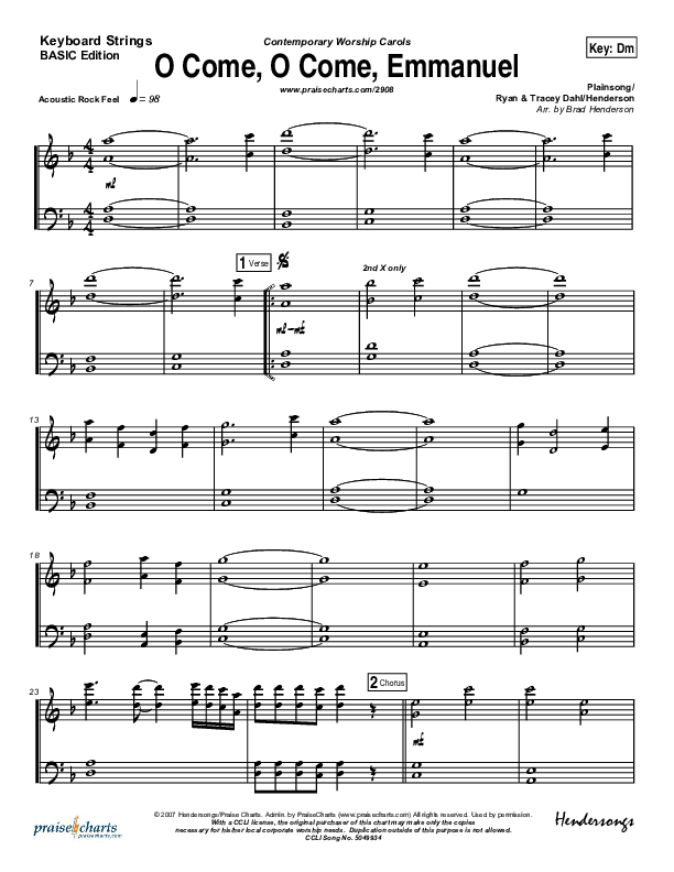 O Come O Come Emmanuel Synth Strings (Dennis Jernigan)